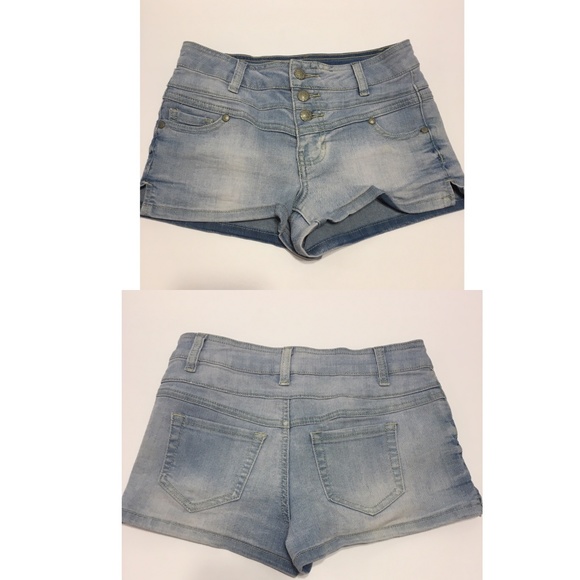 Blue spice Juniors sz 1/2 High rise shorts denim - Picture 1 of 6